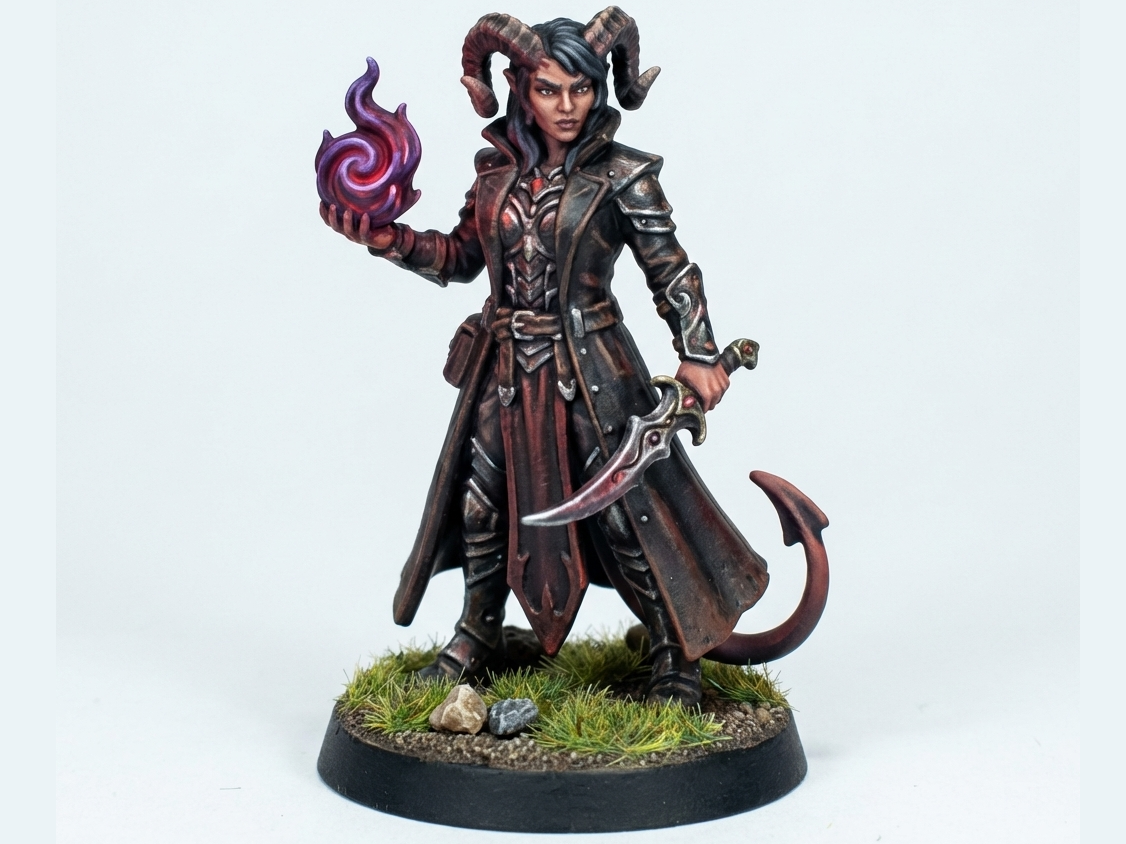 D&D Female Tiefling Warlock
