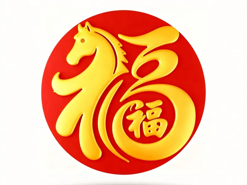 2026年马年福字冰箱贴吊牌，尺寸D60xH3