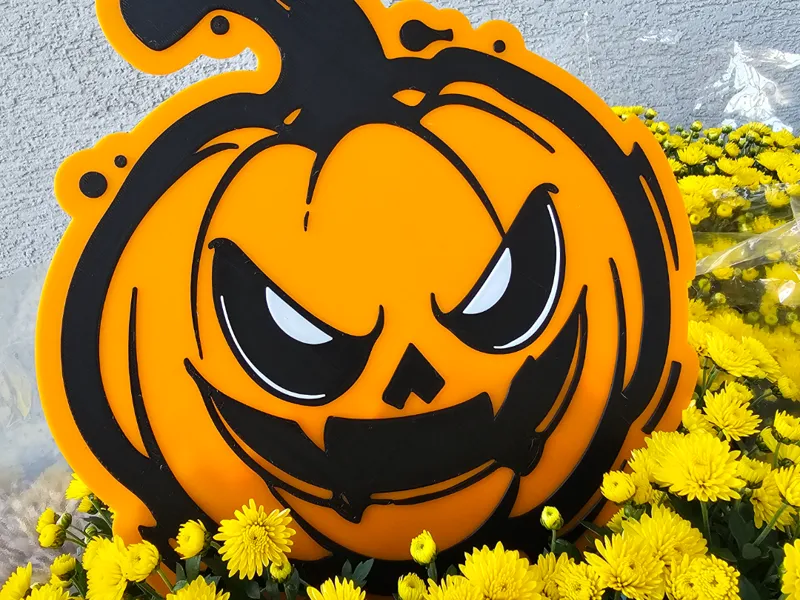 Angry pumpkin decoration 24cm