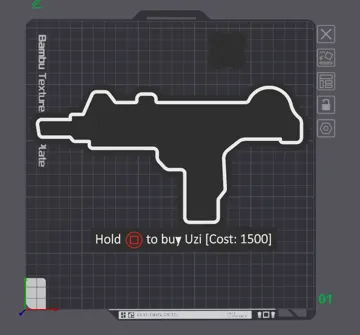 Letrero o emblema decorativo: Call of Duty Zombie Wandkauf Uzi — vista de referencia 3