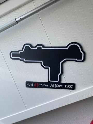 Letrero o emblema decorativo: Call of Duty Zombie Wandkauf Uzi — vista de referencia 2
