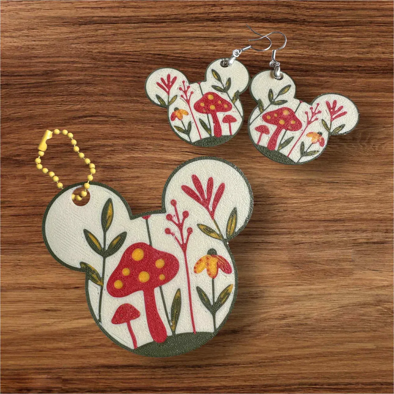 Mickey Mouse Minnie Earring Keychain Boho view 2