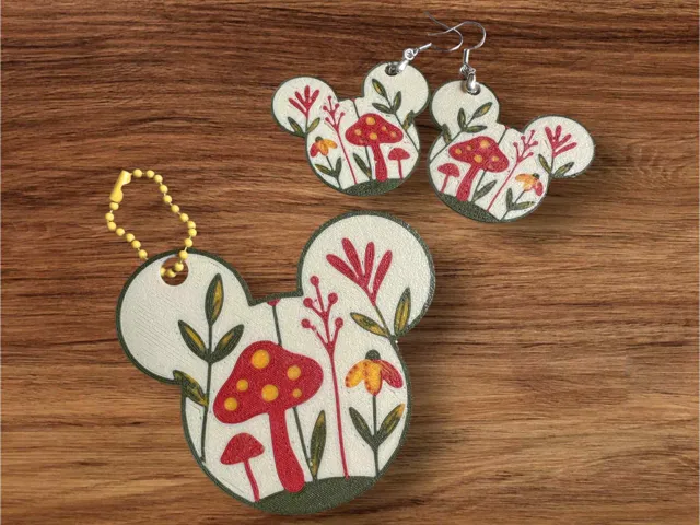 Mickey Mouse Minnie Earring Keychain Boho