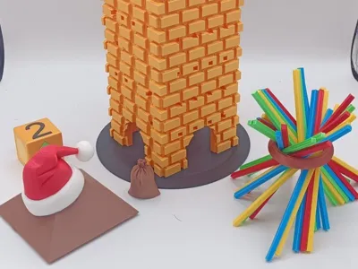 Interactive 2-in-1 Christmas Chimney Tower Game