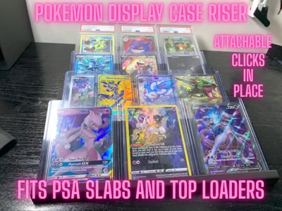 Pokemon Card Display Riser (Attachable!) - Free 3D Print Model - MakerWorld Pokemon Card Display Riser (Attachable!) - Free 3D Print Model - MakerWorld