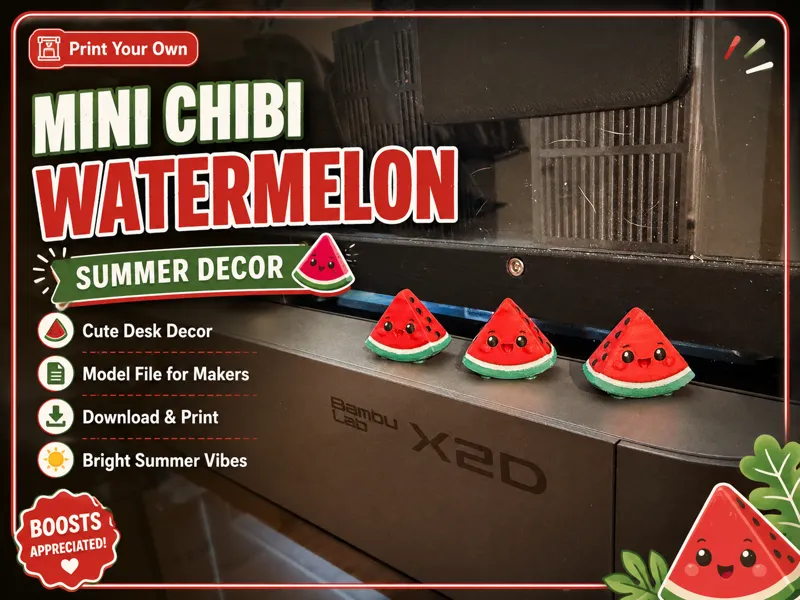 Mini Chibi Watermelon Summer Decor
