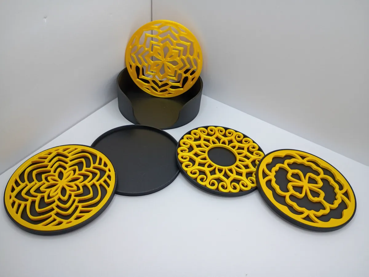 Coaster Set with Removable Inserts #1 - Free 3D Print Model - MakerWorld