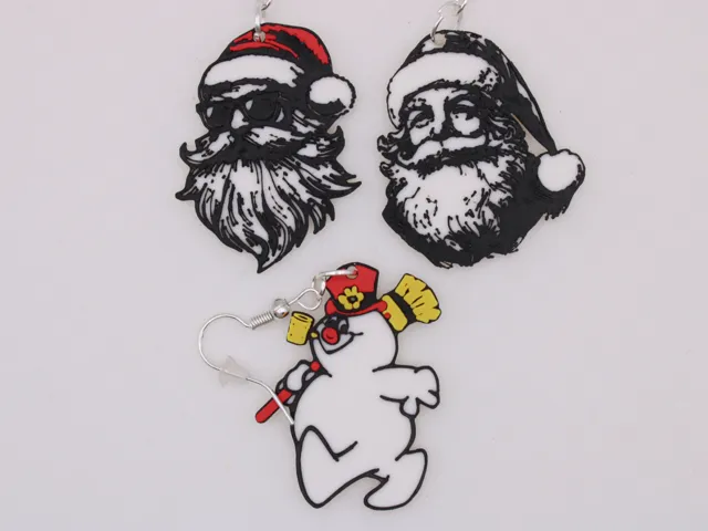 Christmas - Santa and Frosty earrings