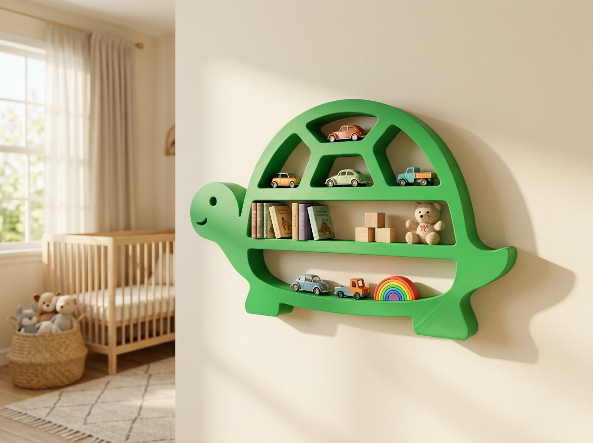 Miniatura 1 do modelo 3D Turtle Shelf Buddy – Wall & Tabletop