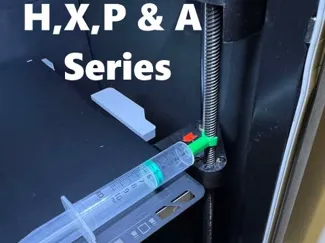 Syringe lube helper for H, X, P & A Series