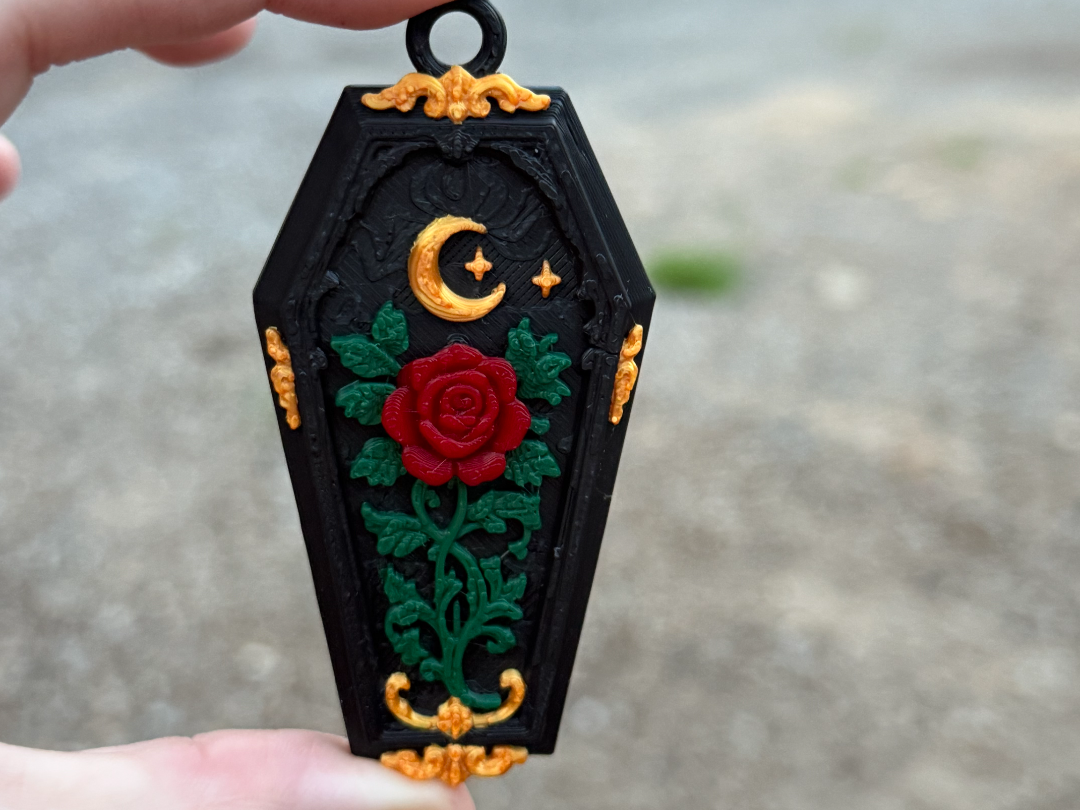 Rose Coffin Keychain - 1
