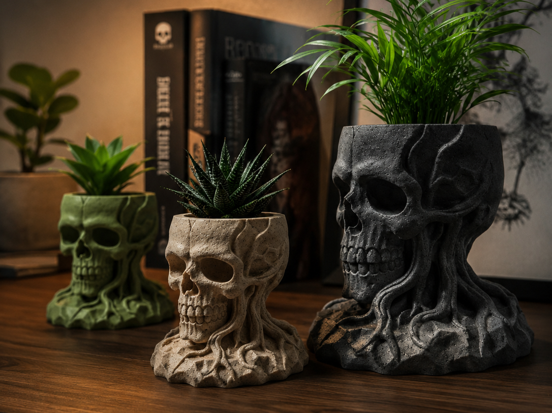 Rootbound Skull Planter