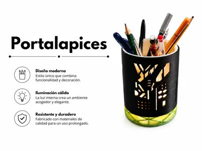 Modern Futuristic Pen Holder With Light