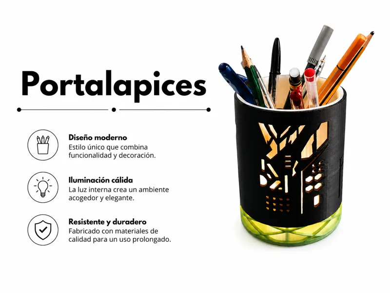 Portalápices Futurista Moderno Con Luz
