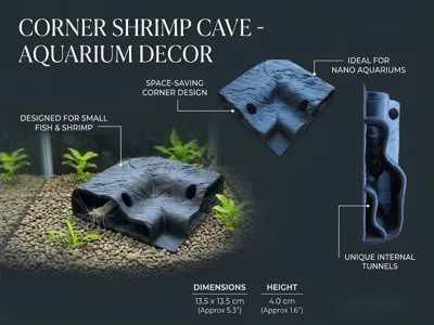 CornerShrimp Cave – Ultimate Nano Aquarium Hideout