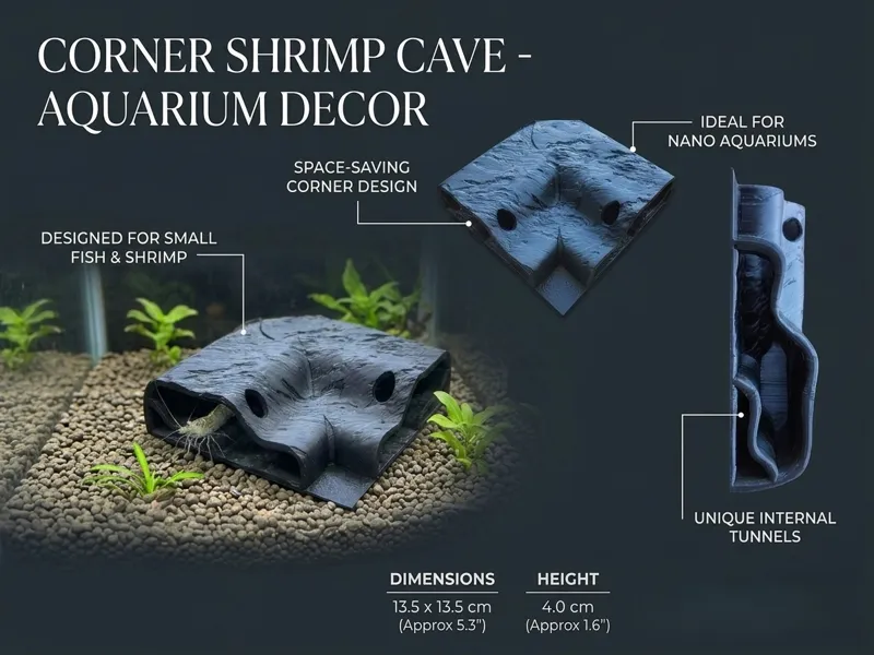 CornerShrimp Cave – Ultimate Nano Aquarium Hideout