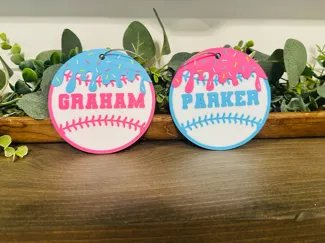 Drip Baseball Keychain and Bag Tag