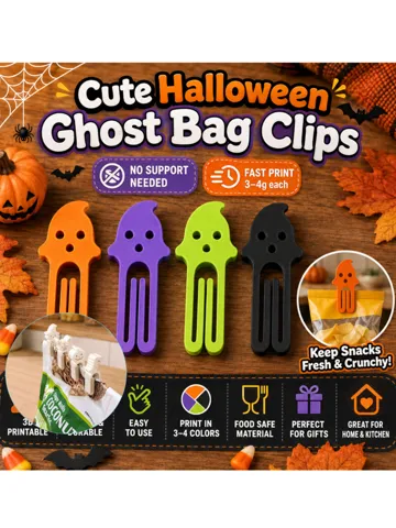 Adorno temático: Halloween Ghost Cute Bag Clips – Paper Clip Fast — vista de referencia 2