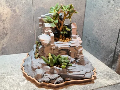 Planter Tower Ruin with Saucer