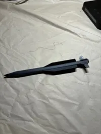 Rocket with support, printed on its side 