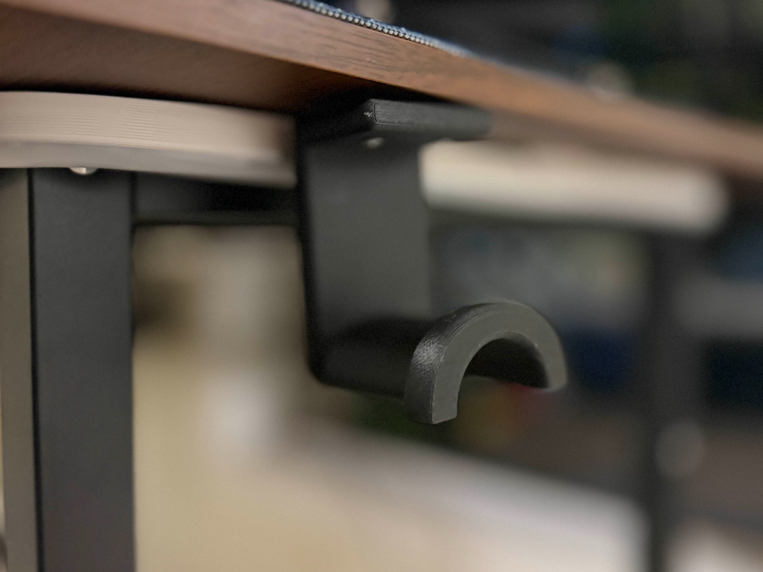 Under desk headphone hook