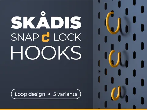 Letrero o emblema decorativo: IKEA Skadis Easy Hooks - Snap Fit! — referencia de MakerWorld