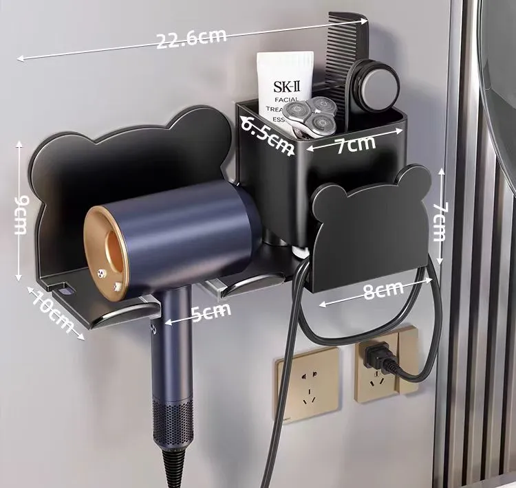 Hair dryer, toothbrush, razor storage rack吹风机架
