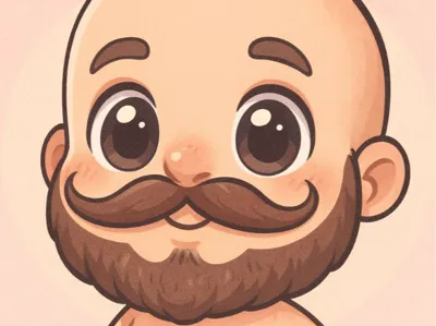 bearded man chibi