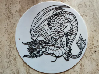 Drache Line Art Wandbild