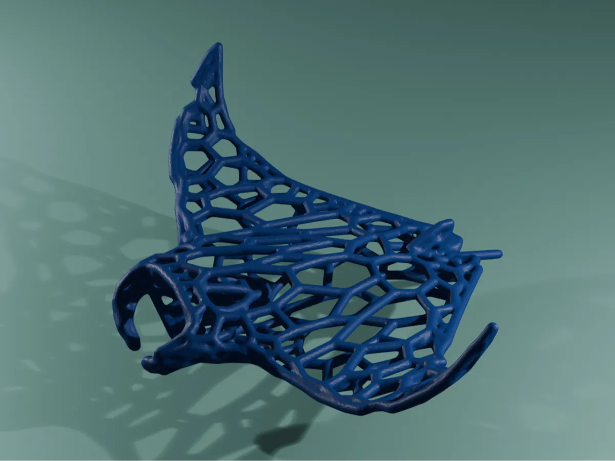 Manta Ray Voronoi - Free 3D Print Model - MakerWorld