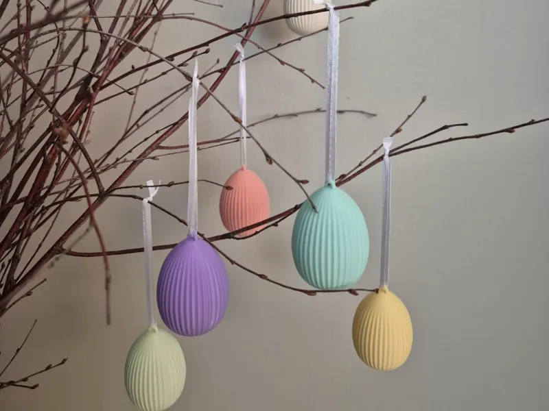 Modern Ribbed Easter Egg