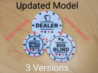 Poker Tokens - Dealer, Big & Small Blind