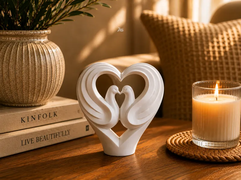 Love Doves – Heart Embrace Sculpture