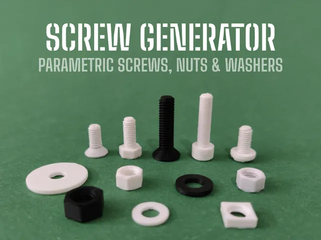 Screw Generator - Parametric Screws, Nuts & Washer