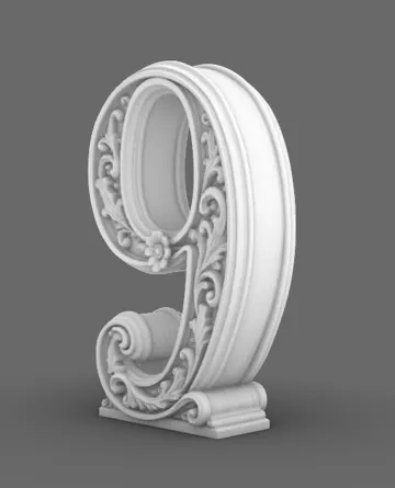 Estante o repisa: Goth Baroque Number 9 Floral Shelf Decor Piece — vista de referencia 5