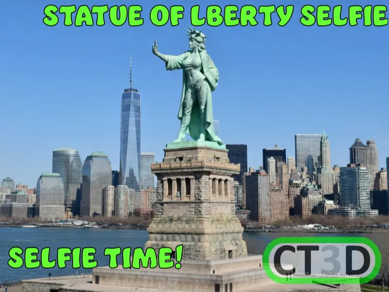 Lady Liberty Selfie Statue