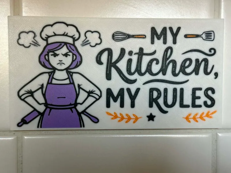 My kitchen, My rules - Multicolored 3D Wall Art