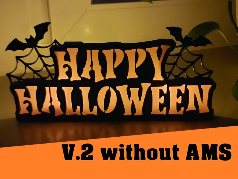 Happy Halloween Schild für LED Teelicht V2 no AMS