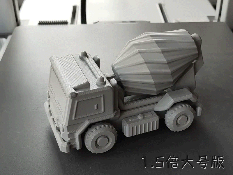 Miniatura 2 do modelo 3D 小搅拌车，搅拌筒可转动（无支撑，无需五金件）