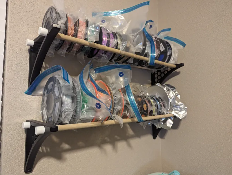 Wall mounted filament rack