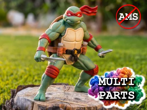 Soporte: Raffaello - TMNT (Modular Print, Ultra-Low Waste) — referencia de MakerWorld