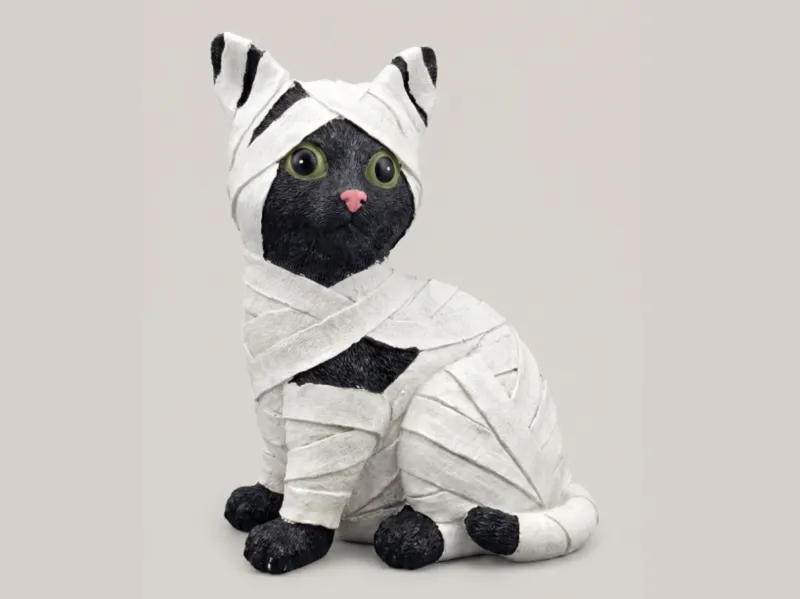 Spooky Mummy Cat – Halloween Figurine