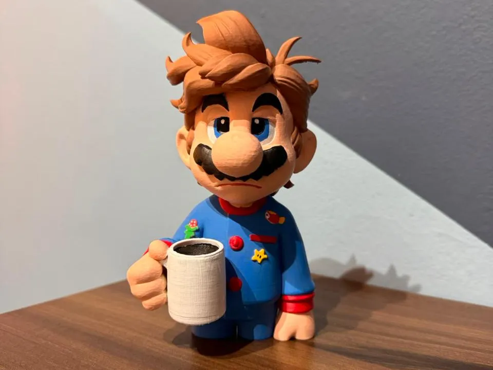 Modelo para impresión 3D: Super Mario tired coffe.. Referencia del modelo original.