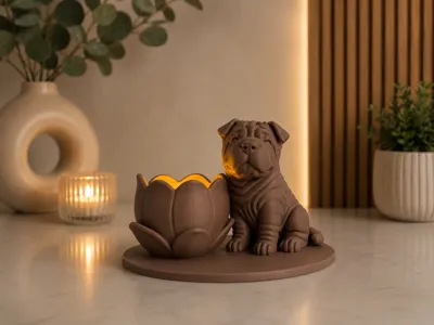 Shar-Pei Led Tealight Holder