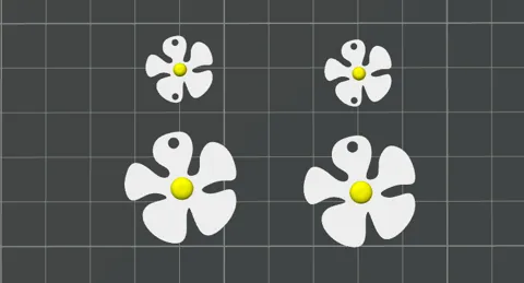 Double Daisy Earrings view 3
