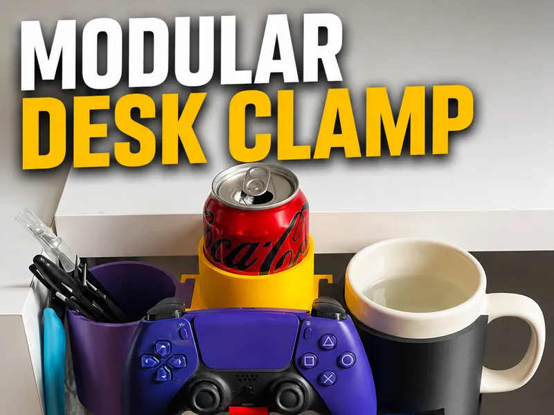 Modular Desk Clamp For 12oz Can and Mug