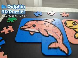 Dolphin 3D Puzzle for Kids (AMS Multi-Color Print)