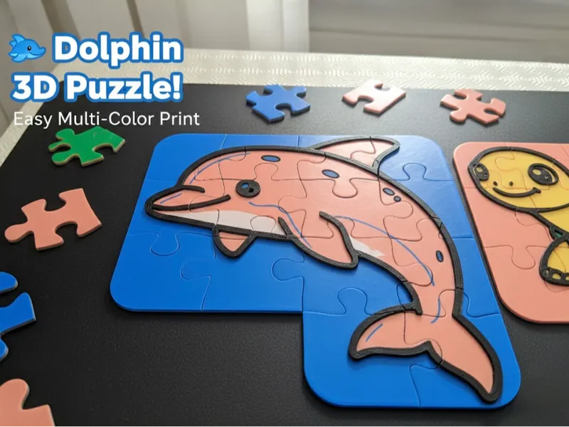 Dolphin 3D Puzzle for Kids (AMS Multi-Color Print)