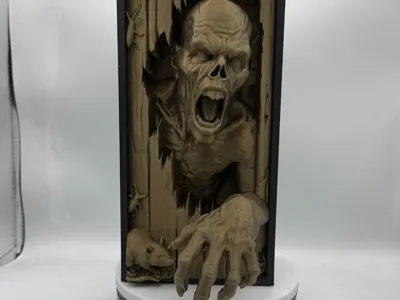 Zombie Breakthrough Book Nook Horror Shelf Diorama