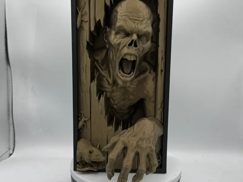 Zombie Breakthrough Book Nook Horror Shelf Diorama